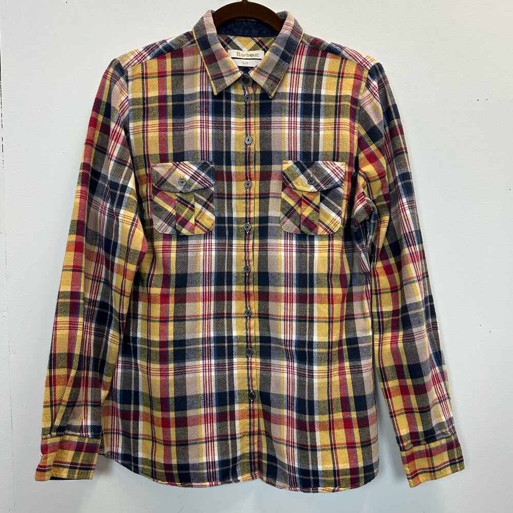 Barbour Plaid Flannel Button Up Shirt Slim Fit